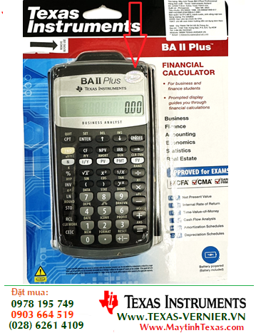 BA II PLUS, MÁY TÍNH TÀI CHÁNH TEXAS INSTRUMENTS BAII PLUS THI CFA (MẪU MỚI-CÒN HÀNG)